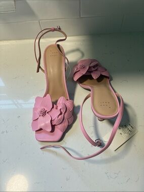 a new day Pink Floral Ankle-Strap Heels